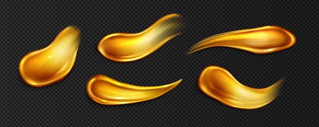 Mancha de trazo de pintura de pincel dorado con vector de brillo