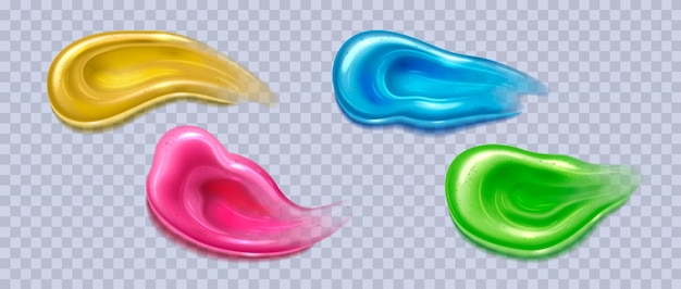 Manchas de gel cosmético sobre un fondo transparente