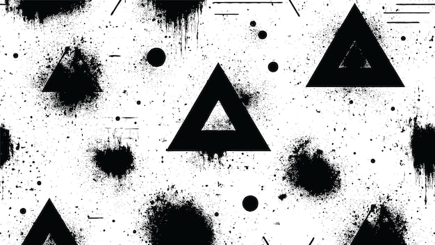 las manchas de tinta del pincel el patrón del triángulo geométrico