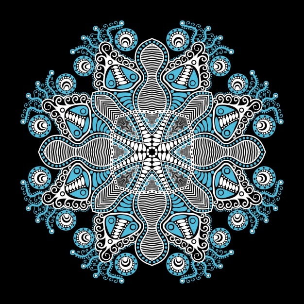 Vector gratuito mandala azul