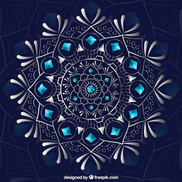 Vector gratuito mandala bonito sobre fondo oscuro