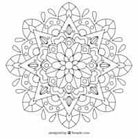 Vector gratuito mandala en color negro