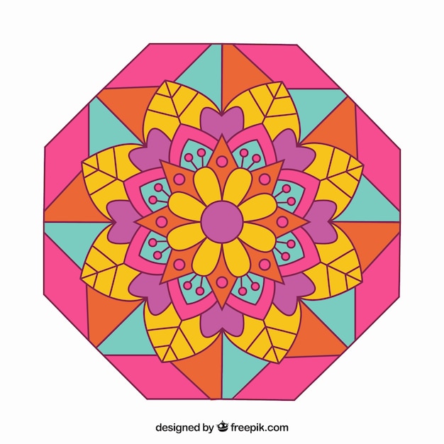 Vector gratuito mandala con colores