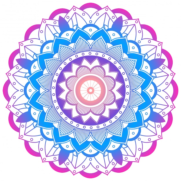 Vector gratuito mandala colorida en blanco