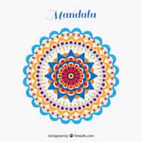 Vector gratuito mandala colorido en estilo plano