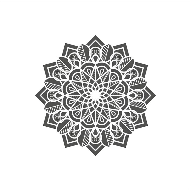 Mandala decorativa abstracta sobre un fondo blanco