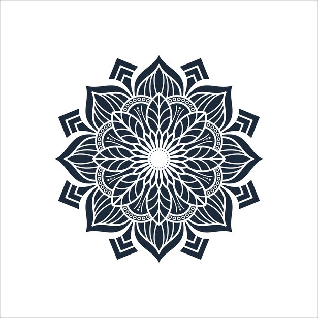 Mandala decorativa abstracta sobre un fondo blanco
