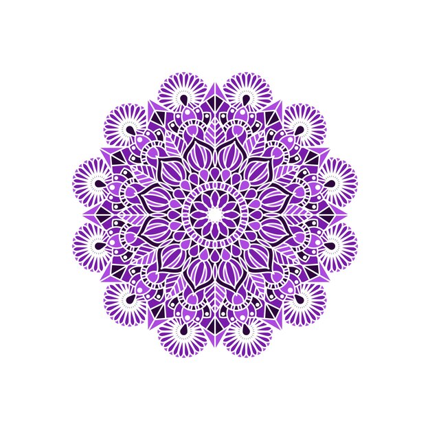 Mandala decorativa abstractamente colorida sobre un fondo blanco