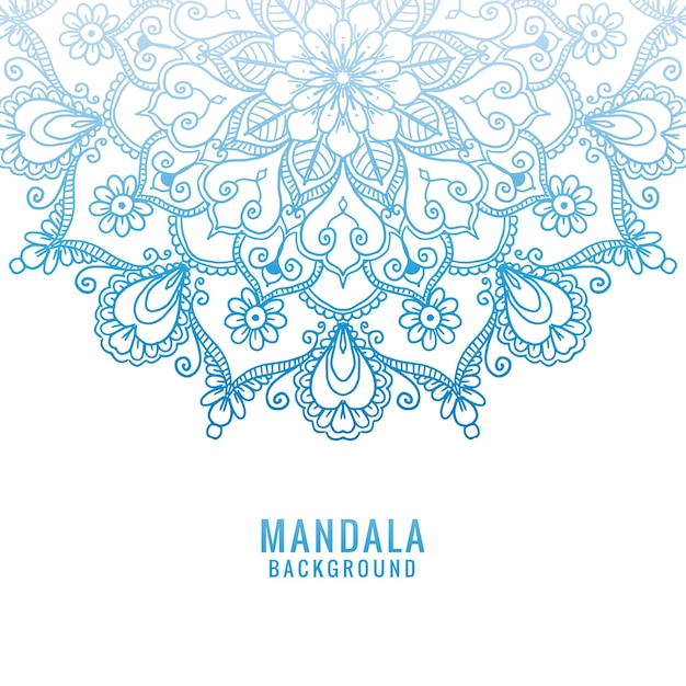 Vector gratuito mandala decorativa con diseño en color azul