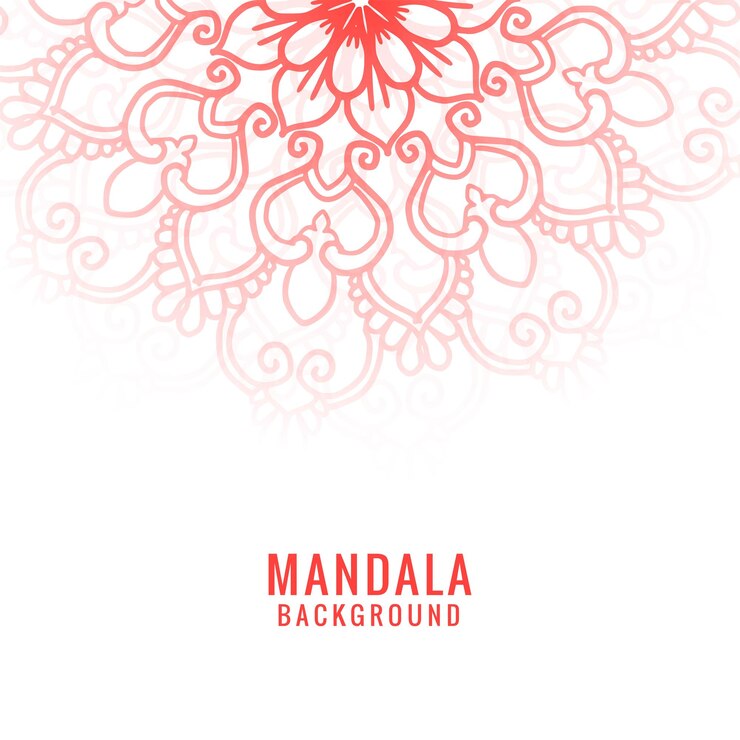 Vector gratuito mandala decorativa con diseño en color rojo