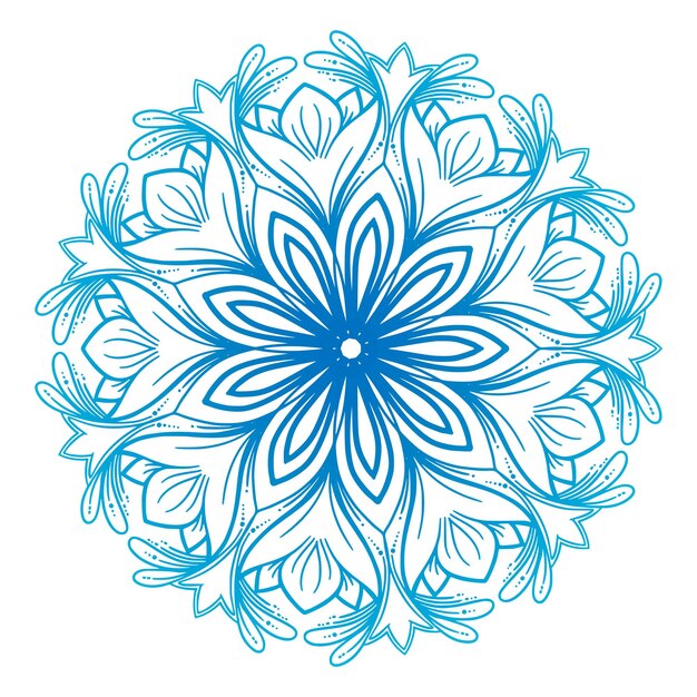 Mandala decorativa floral moderna sobre un fondo blanco