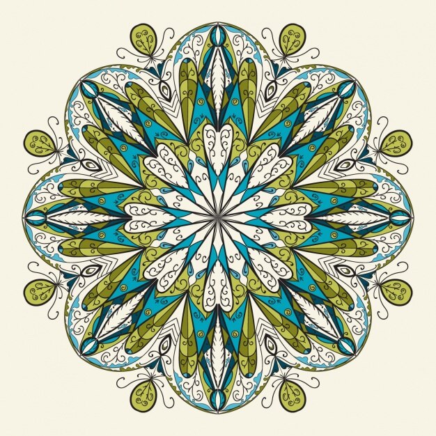 Mandala decorativa floral