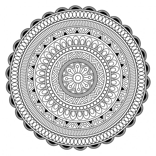 Mandala decorativa hermosa con los ornamentos florales detallados.