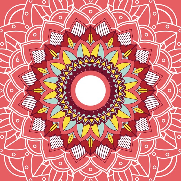 Mandala deign en color rojo