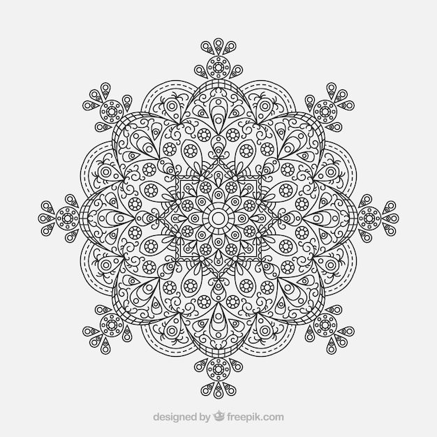 Vector gratuito mandala elegante con estilo lineal