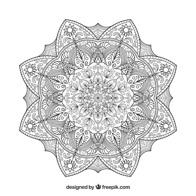 Vector gratuito mandala elegante con estilo lineal