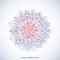 Vector gratuito mandala esbozado colorido