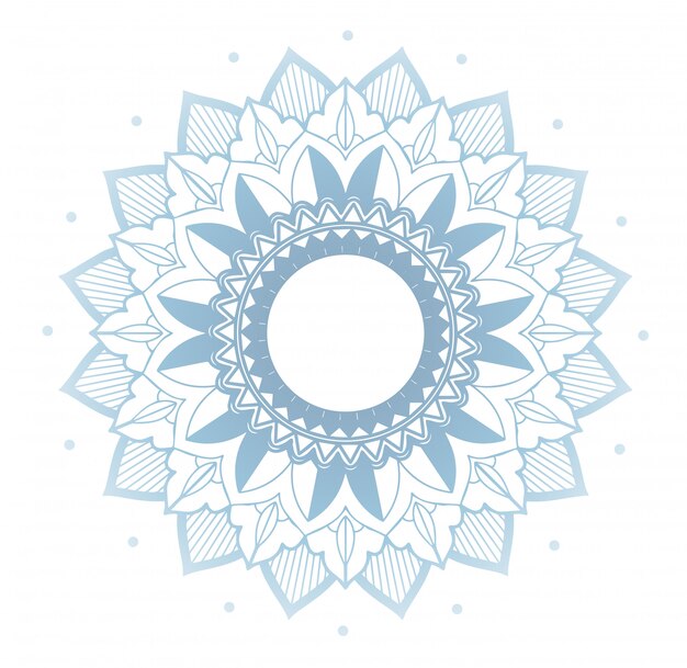 mandala floral en blanco