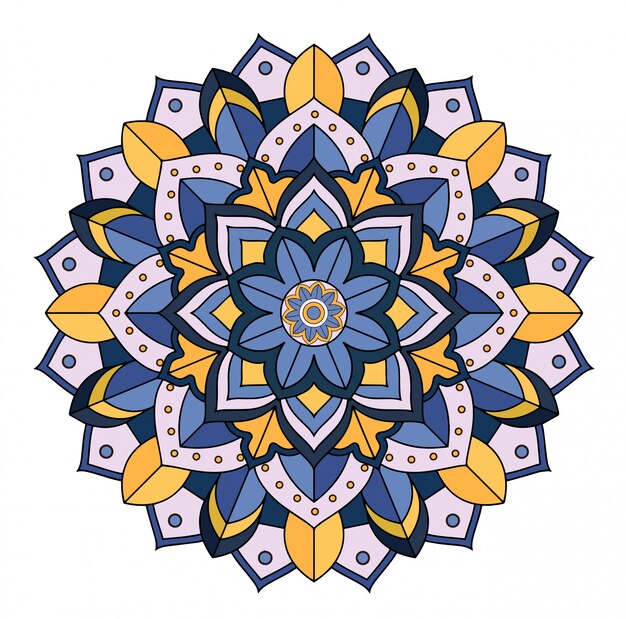 mandala floral en blanco