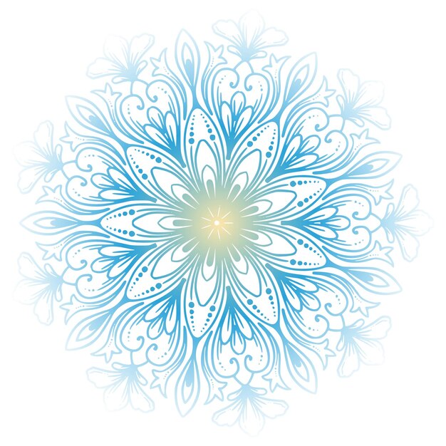 Mandala floral decorativa colorida sobre un fondo blanco