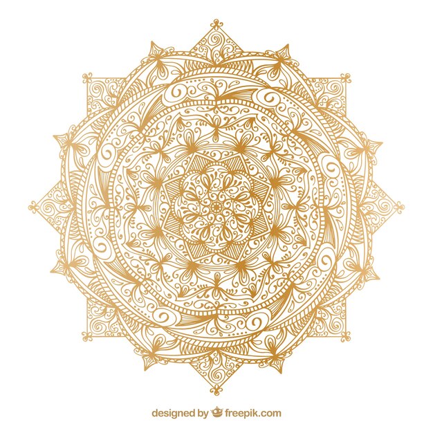 Mandala lujoso en color dorado