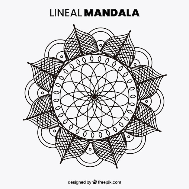 Vector gratuito mandala moderno con estilo lineal