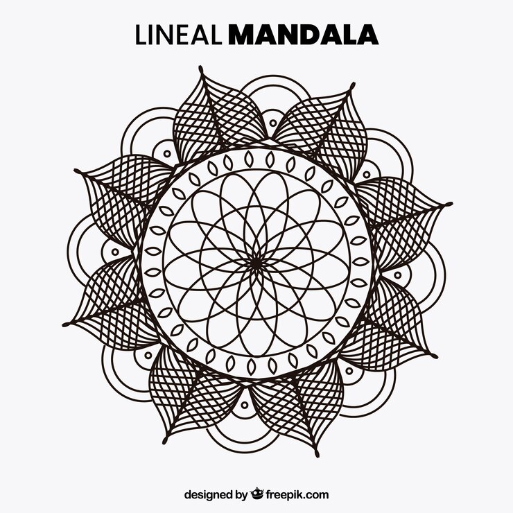 Vector gratuito mandala moderno con estilo lineal