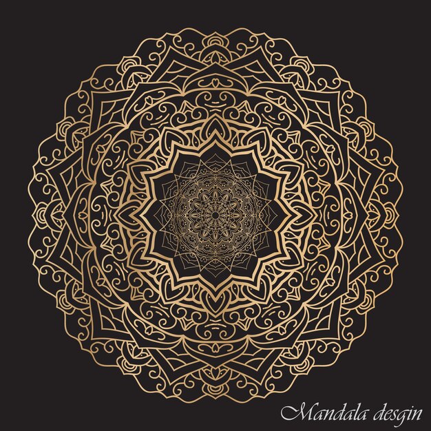 Mandala redondo con fondo oscuro