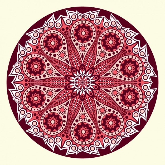 Vector gratuito mandala rojo