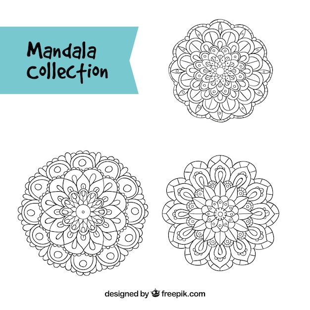 Mandalas decorativos dibujados a mano