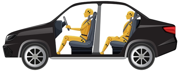 Maniquí de prueba de choque en un coche