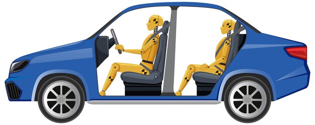 Maniquí de prueba de choque en el coche