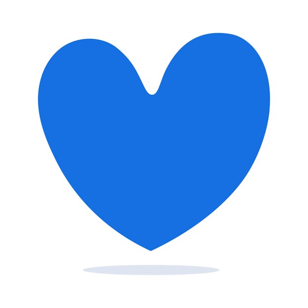 Mano de corazón azul dibujada