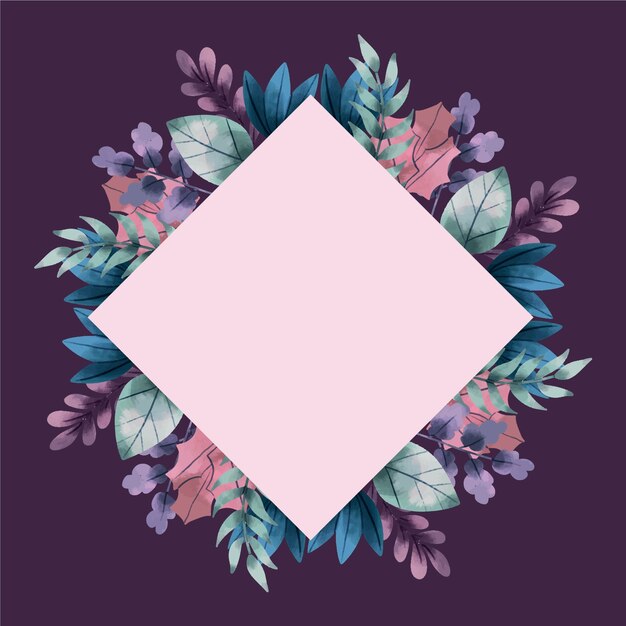 Mano dibuja flores de invierno con banner vacío