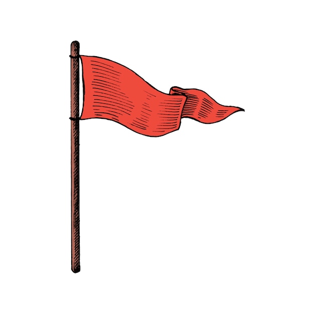 Mano dibujada bandera aislada sobre fondo blanco
