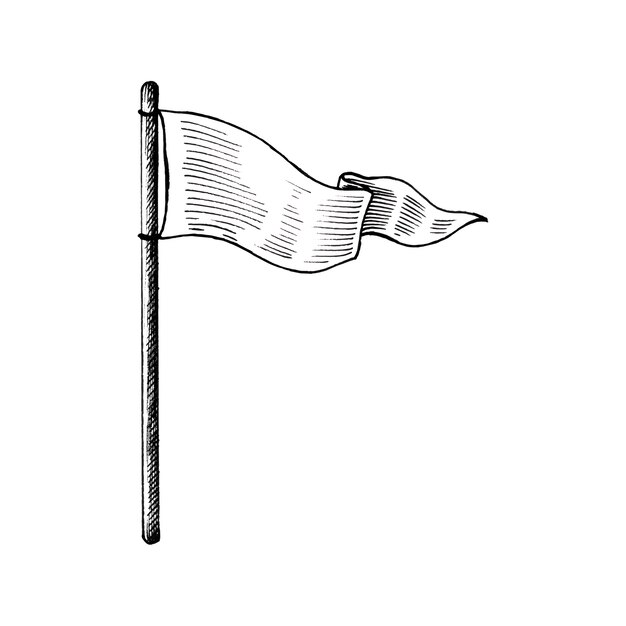 Mano dibujada bandera blanca