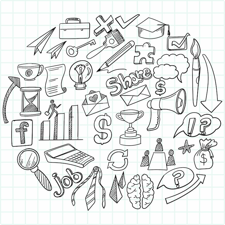 Vector gratuito mano dibujar diseño de boceto de garabatos de idea de negocio