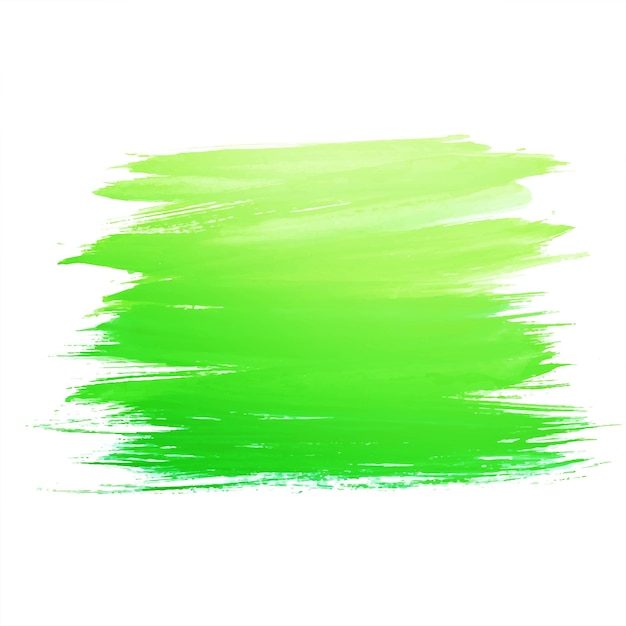 Mano dibujar strock acuarela verde sobre fondo blanco.