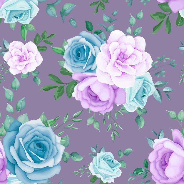 Vector gratuito mano elegante dibujo de patrones sin fisuras florales