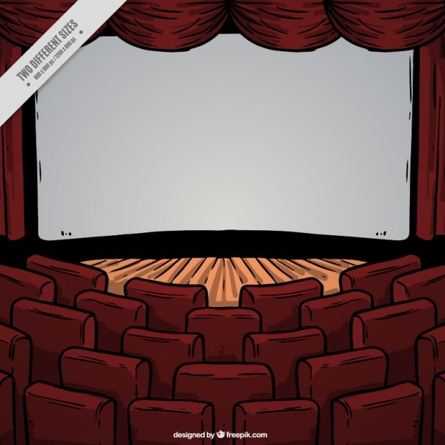 Vector gratuito mano de fondo de escenario del teatro dibujado