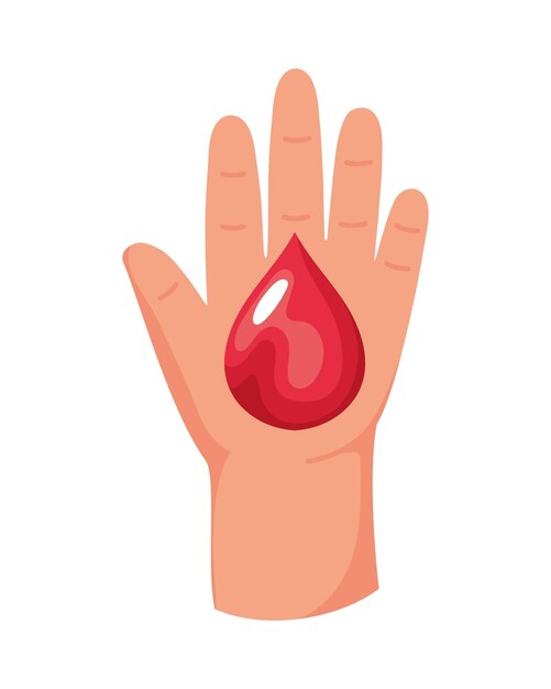 mano con gota de sangre