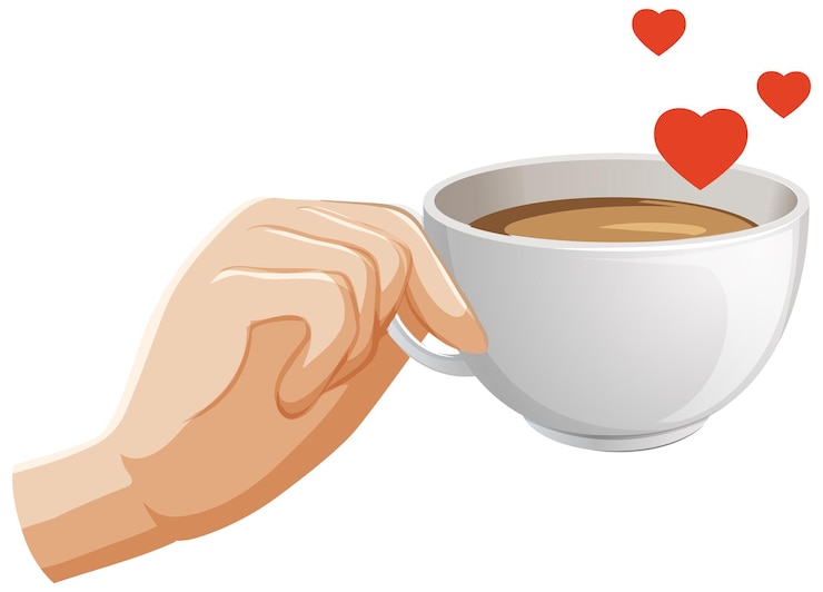 Vector gratuito mano que sostiene la taza de café