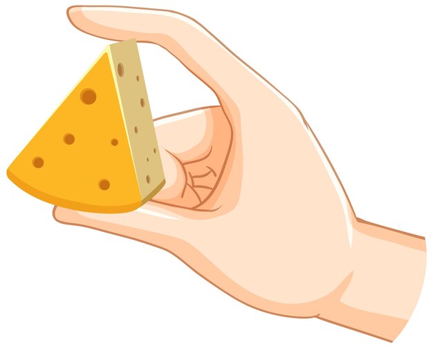 Mano sosteniendo un trozo de queso