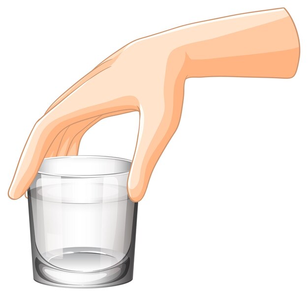 La mano sostiene una copa de vidrio