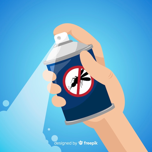 Mano sujetando spray de mosquitos