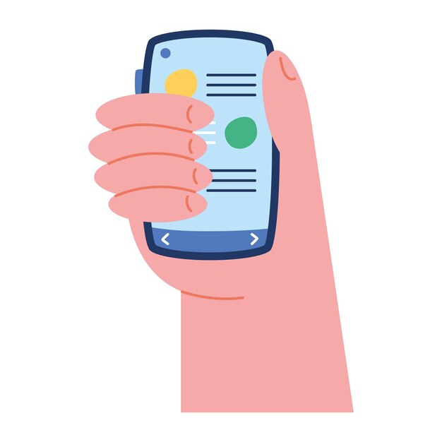 mano usando un dispositivo de teléfono inteligente