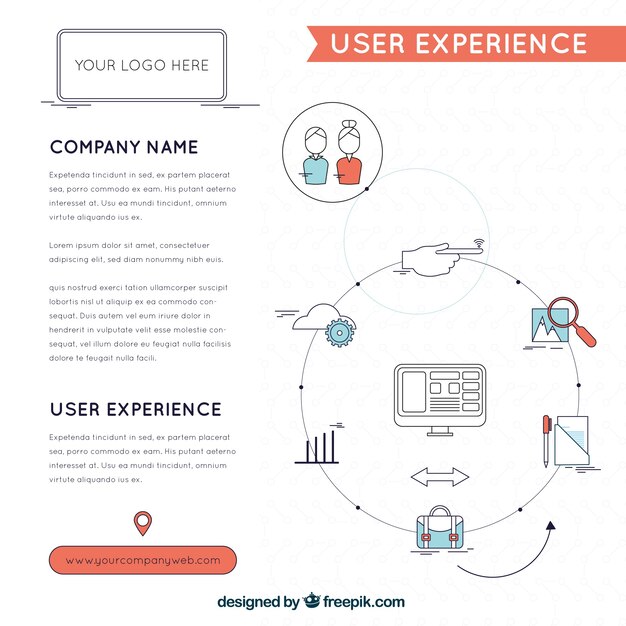 Mano de usuario dibujado experiencia infografía