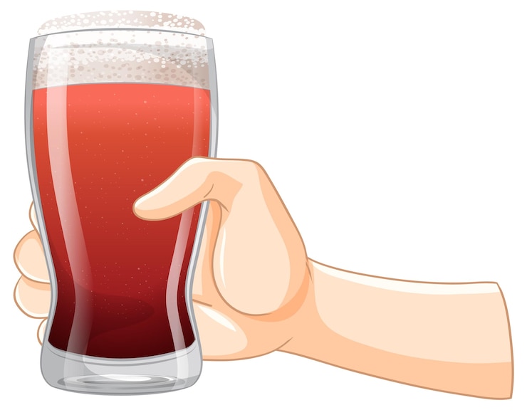 Vector gratuito la mano con un vaso de cerveza