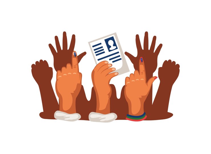 Vector gratuito las manos de las elecciones generales de la india