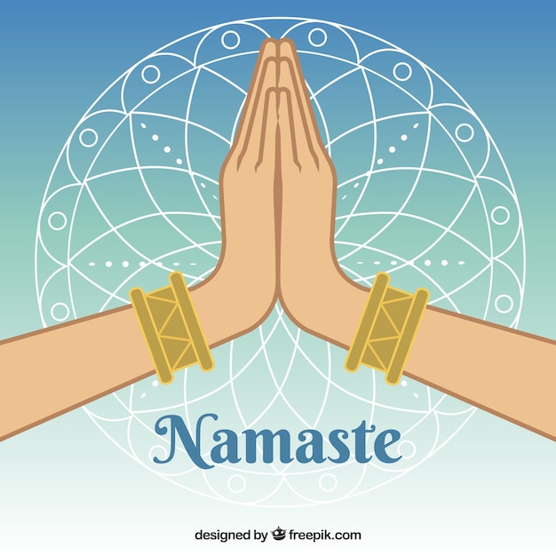 Manos con gesto de namaste
